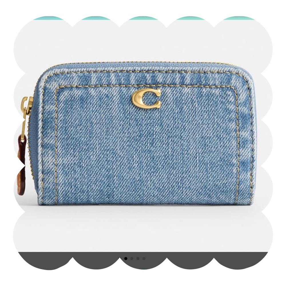 Coach Indigo Denim Wallet with Gold Accents - Picture 5 of 5